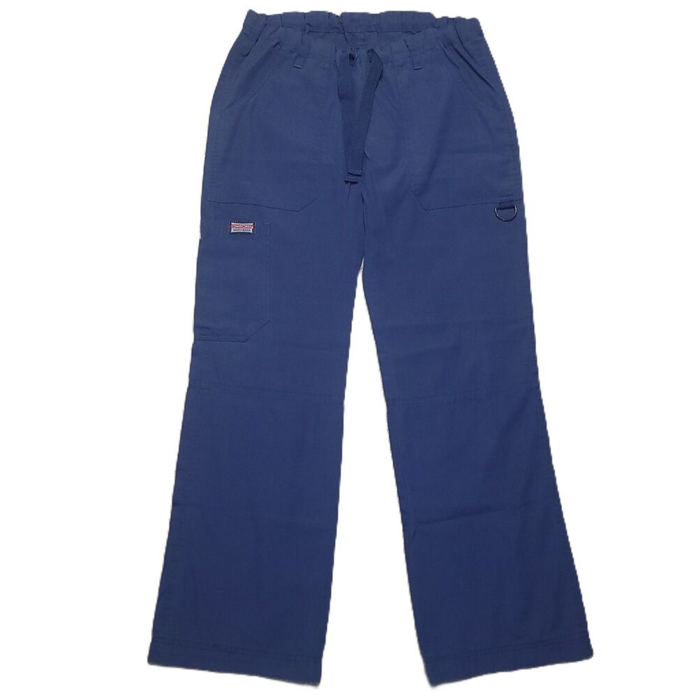 Cherokee Workwear Scrub Pants Womens XS Blue Medical Drawstring 4020